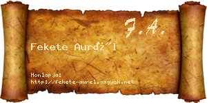 Fekete Aurél névjegykártya