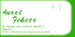 aurel fekete business card